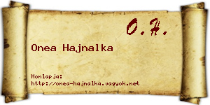 Onea Hajnalka névjegykártya